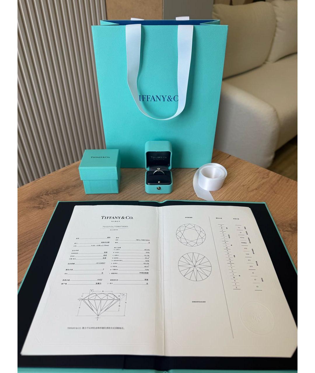 TIFFANY&CO Белое платиновое кольцо, фото 7