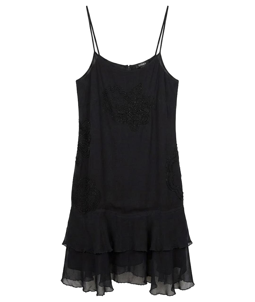 VERSACE JEANS COUTURE Черное шелковое коктейльное платье, фото 1