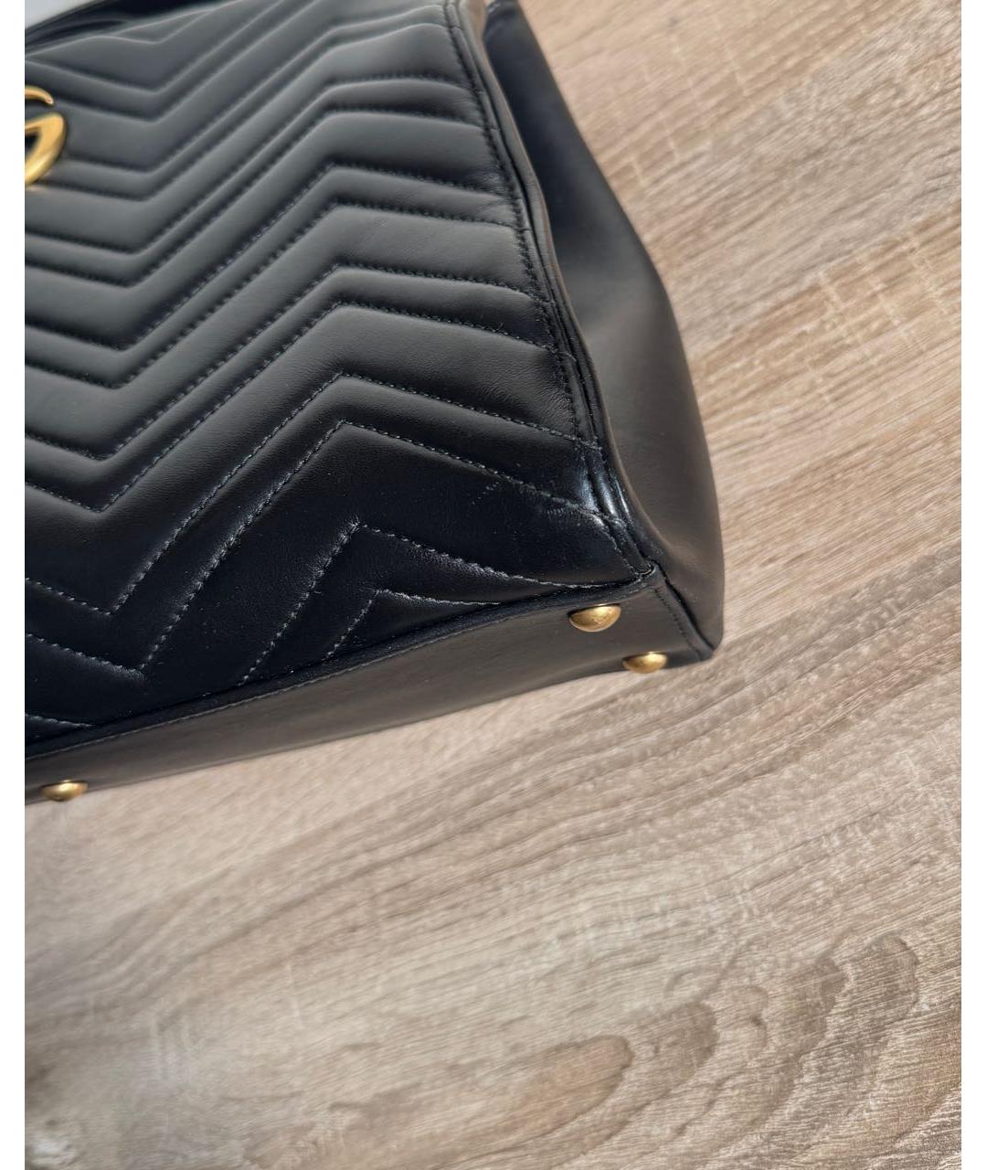 GUCCI Черная кожаная сумка тоут, фото 3