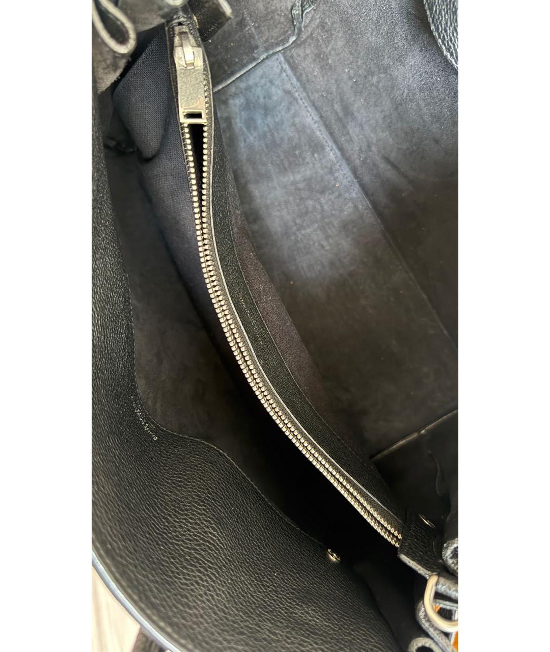 SAINT LAURENT Черная кожаная сумка тоут, фото 3