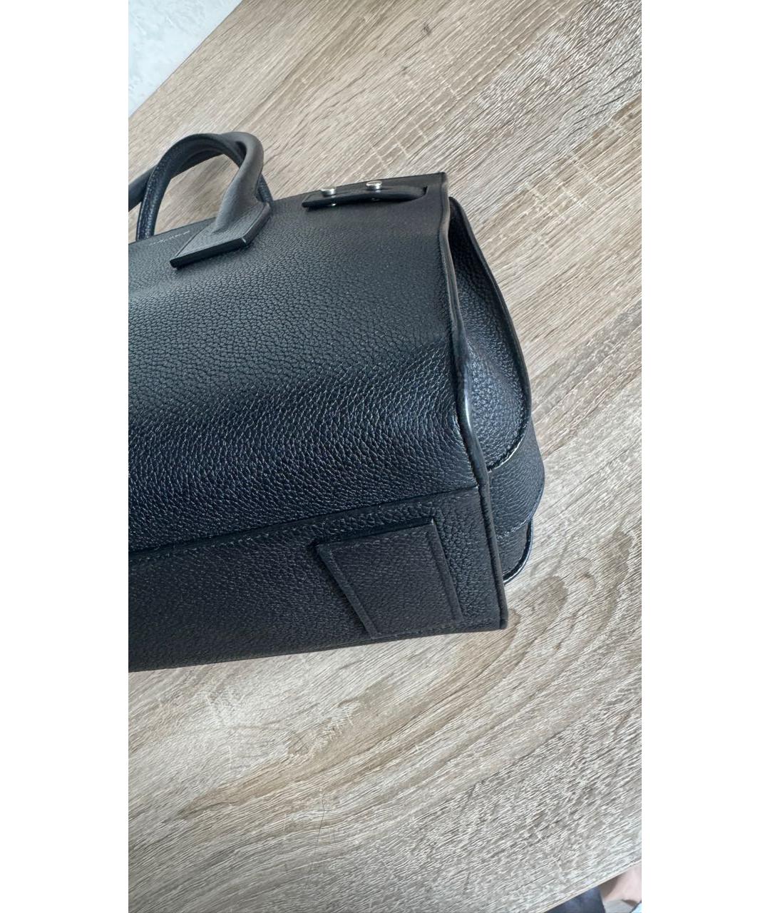 SAINT LAURENT Черная кожаная сумка тоут, фото 5
