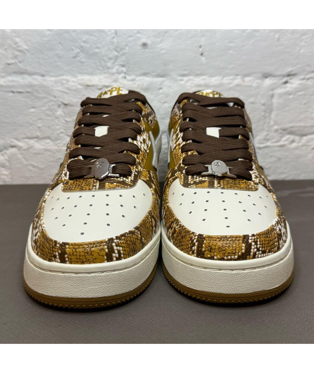 BAPE Горчичные кожаные низкие кроссовки / кеды, фото 3