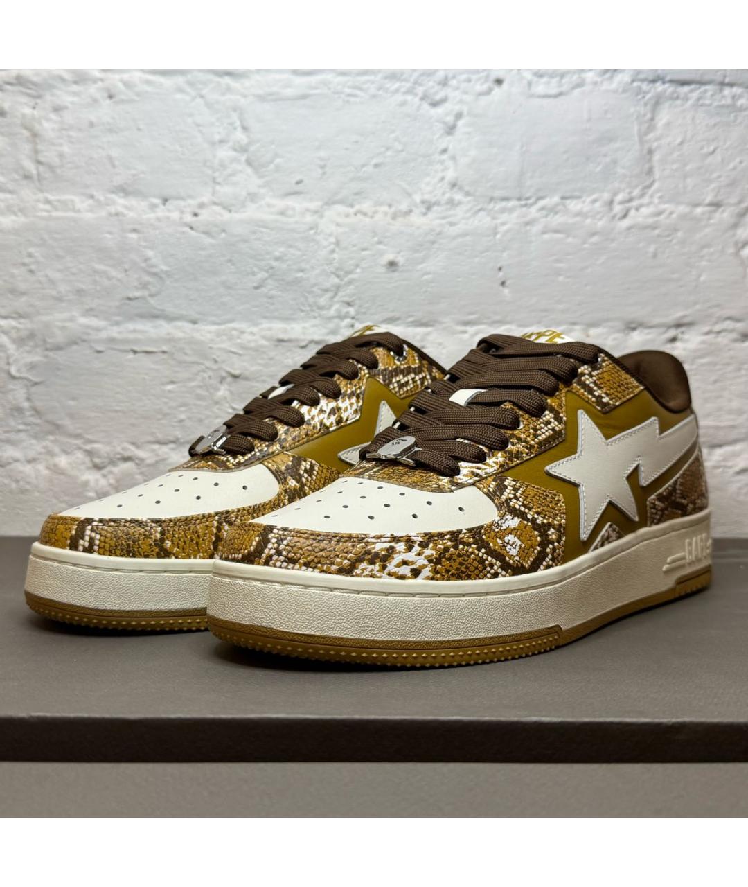 BAPE Горчичные кожаные низкие кроссовки / кеды, фото 2