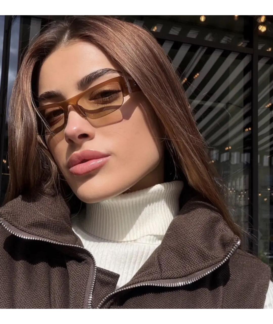 MIU MIU Коричневые пластиковые солнцезащитные очки, фото 7