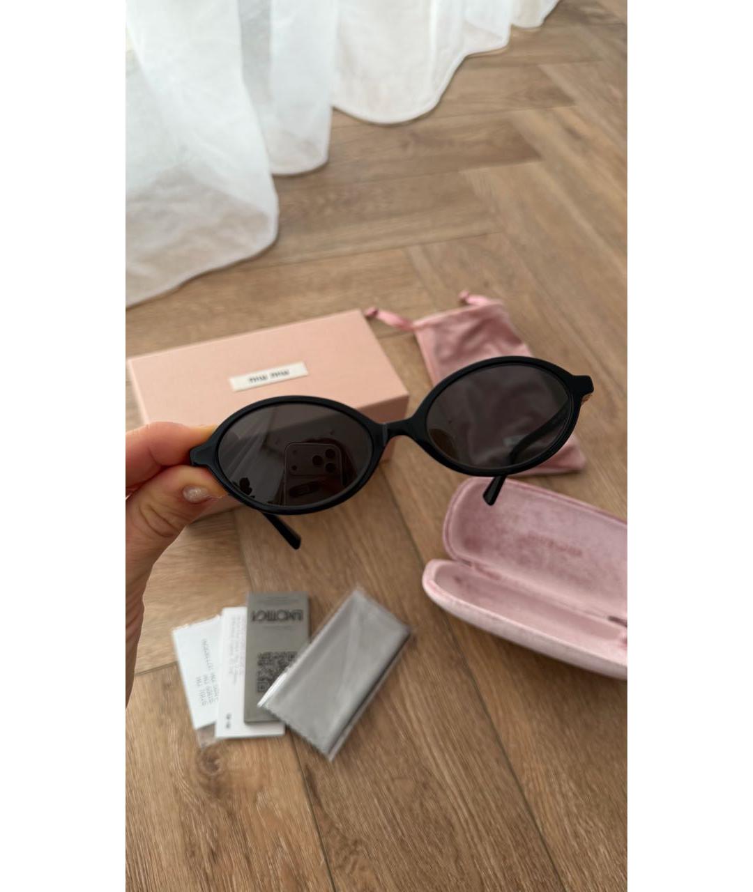 MIU MIU Черные пластиковые солнцезащитные очки, фото 9