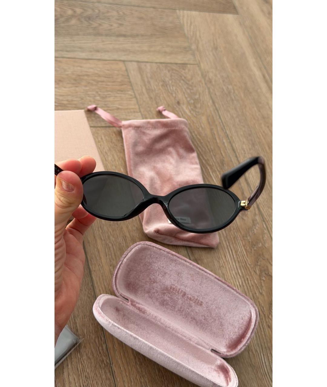 MIU MIU Черные пластиковые солнцезащитные очки, фото 8