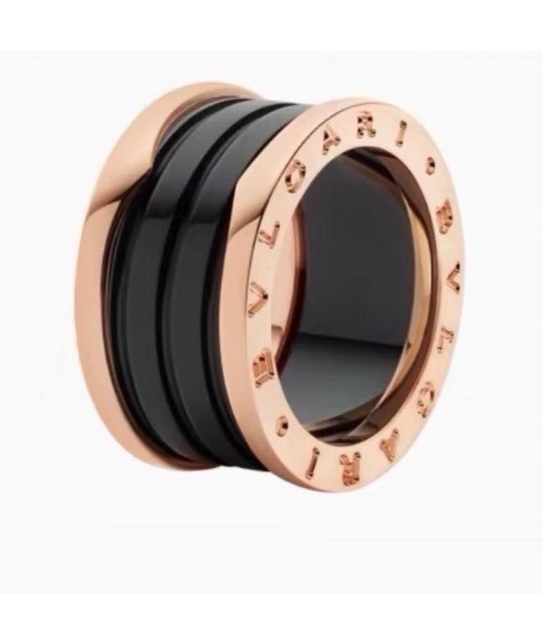 BVLGARI Черное кольцо из розового золота, фото 7