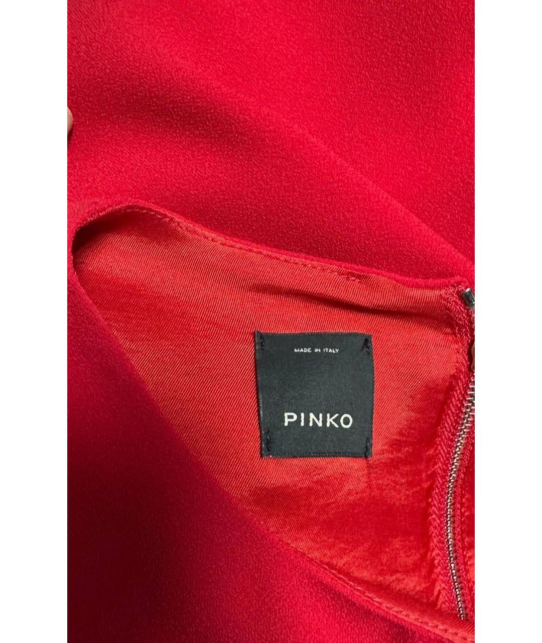PINKO Красное полиэстеровое коктейльное платье, фото 3