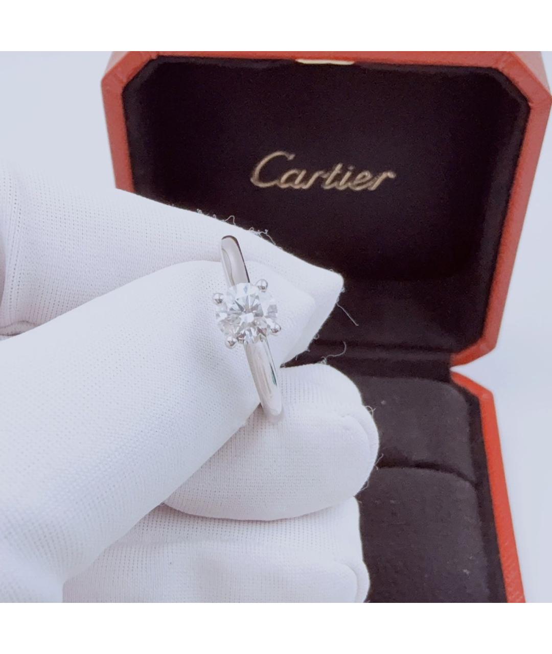 CARTIER Белое платиновое кольцо, фото 4