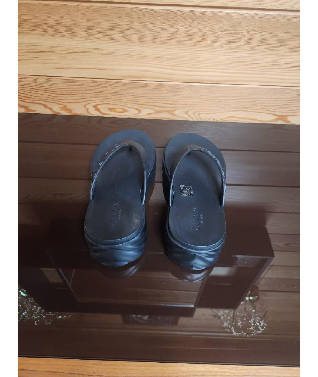 GUCCI Черные шлепанцы, фото 3
