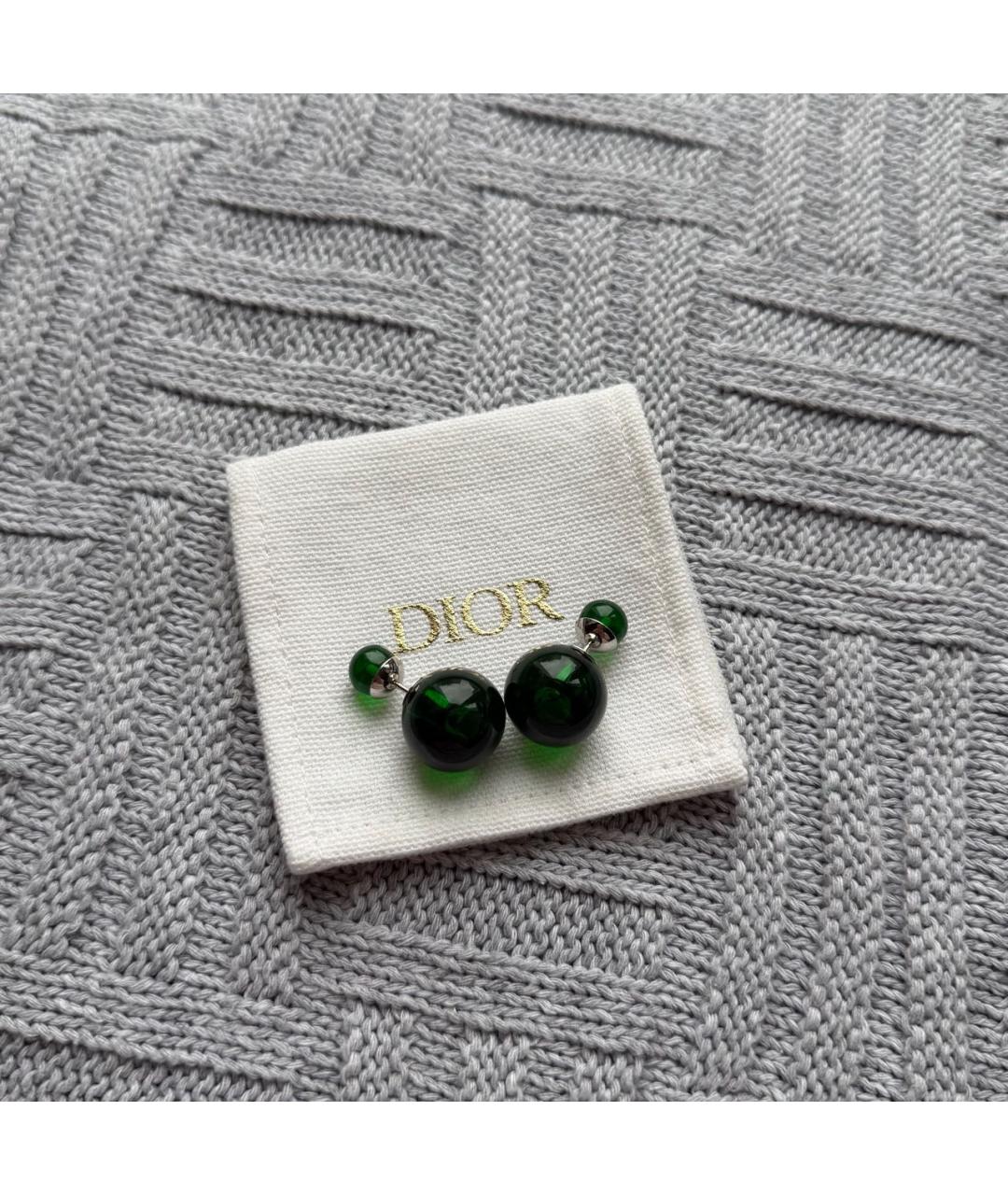 CHRISTIAN DIOR Зеленые серьги, фото 2