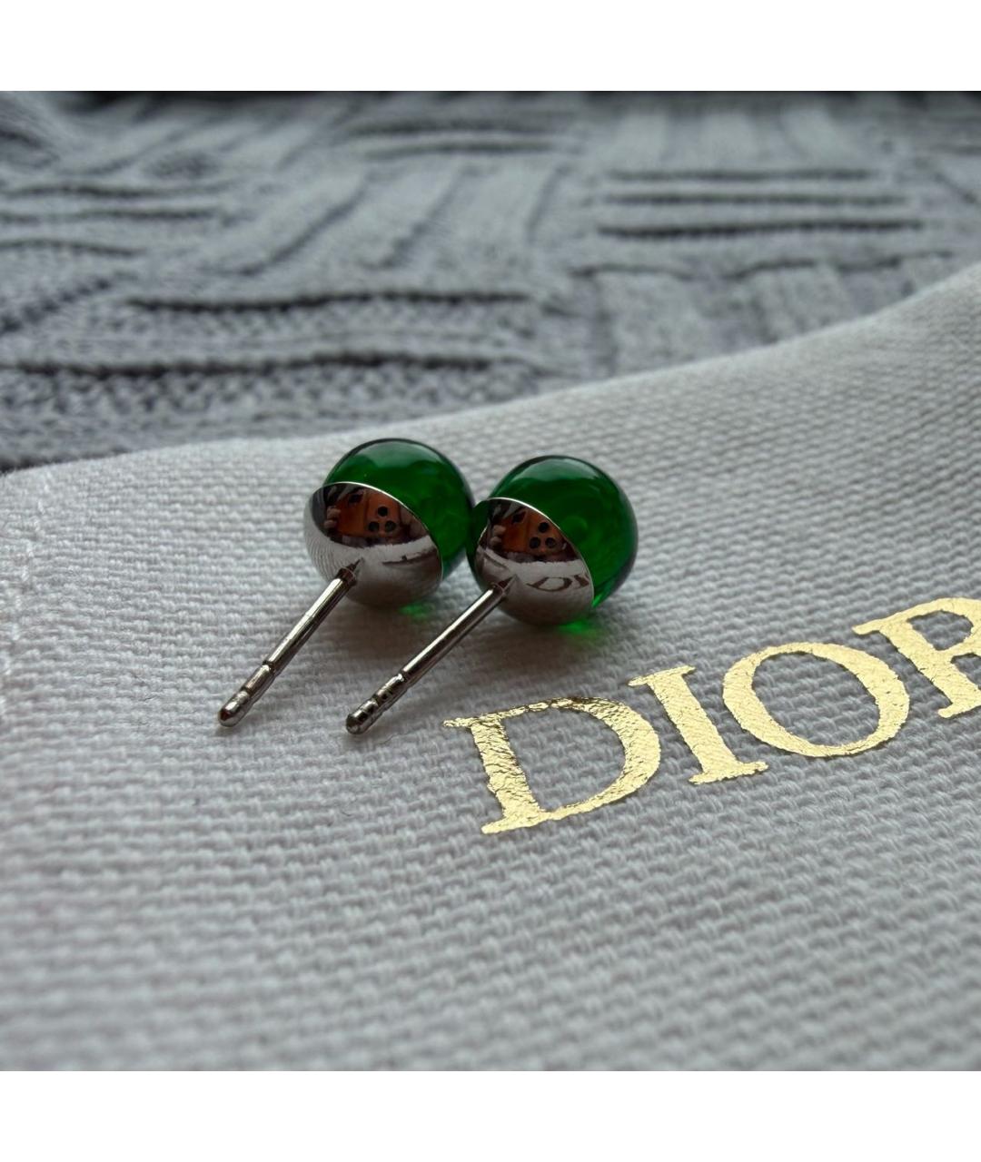 CHRISTIAN DIOR Зеленые серьги, фото 6