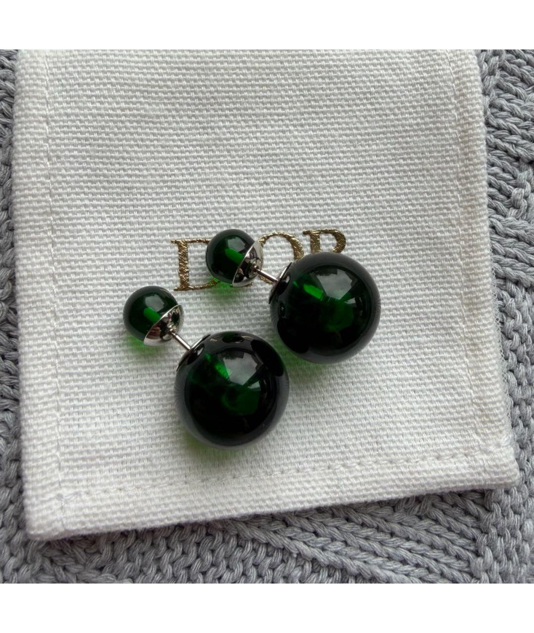 CHRISTIAN DIOR Зеленые серьги, фото 3