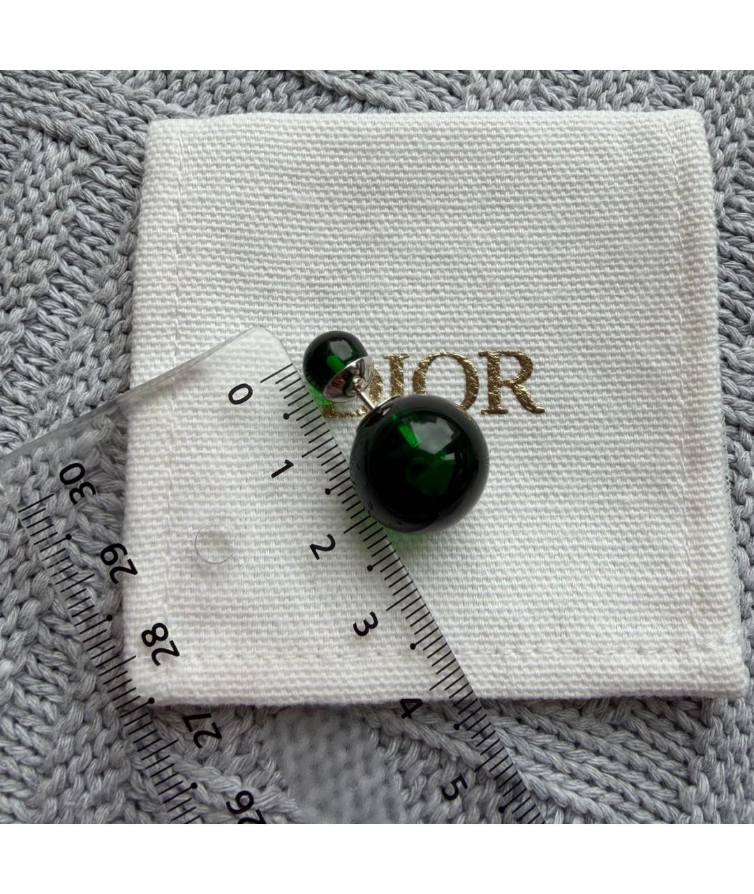 CHRISTIAN DIOR Зеленые серьги, фото 4