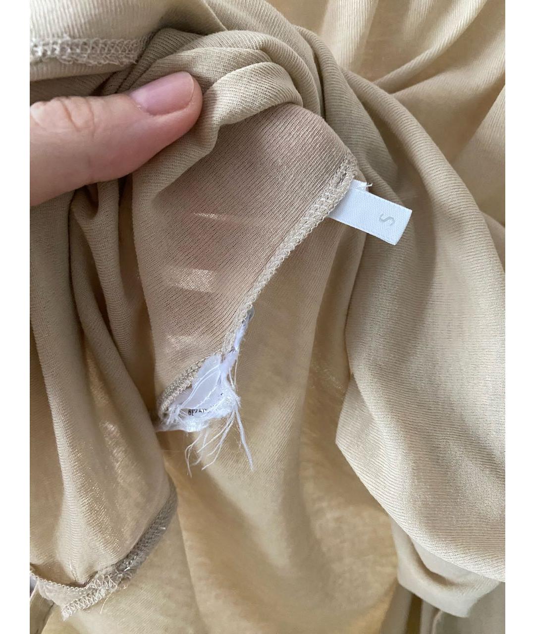 MIU MIU Бежевое хлопковое повседневное платье, фото 5