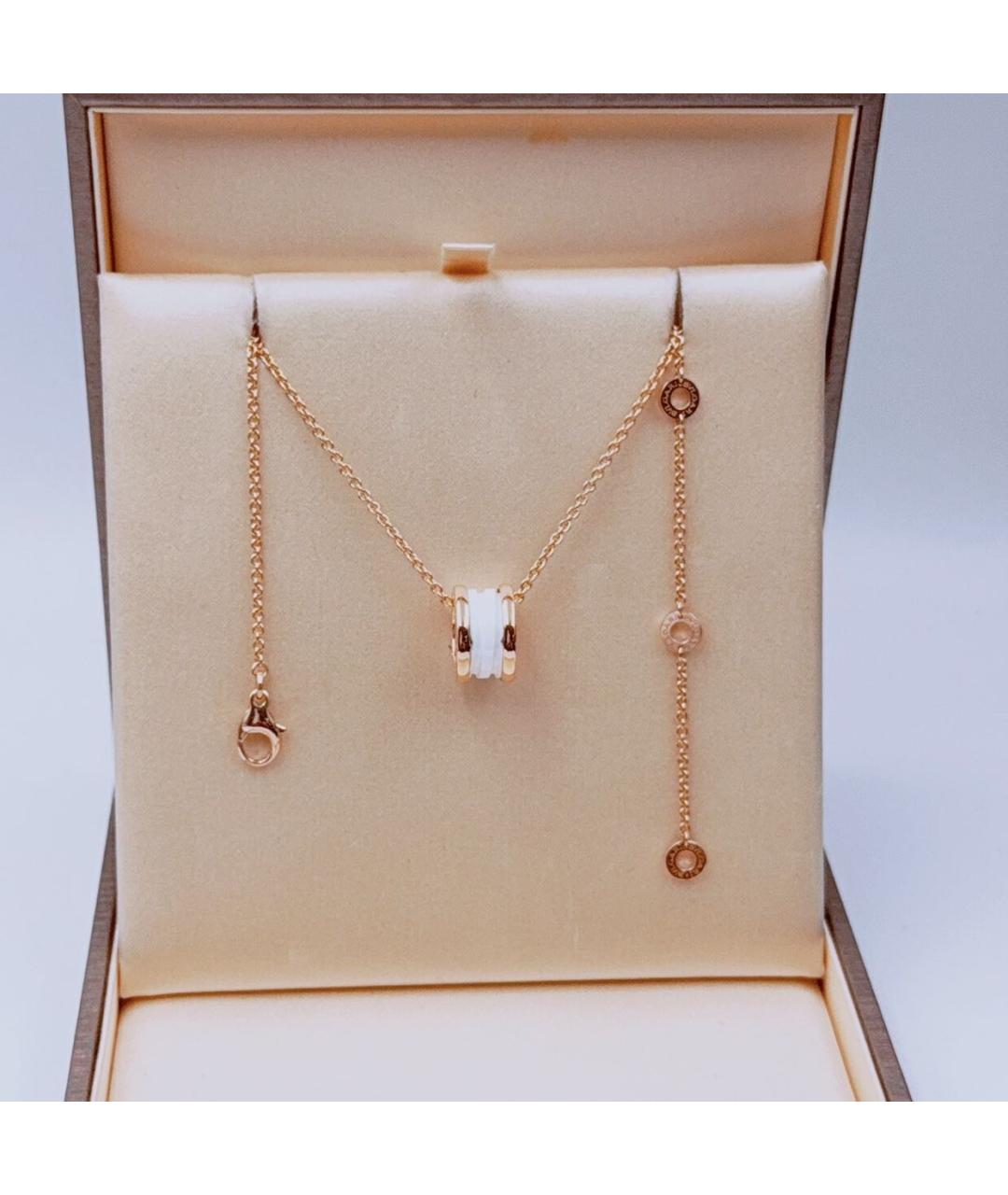 BVLGARI Белое колье из розового золота, фото 8