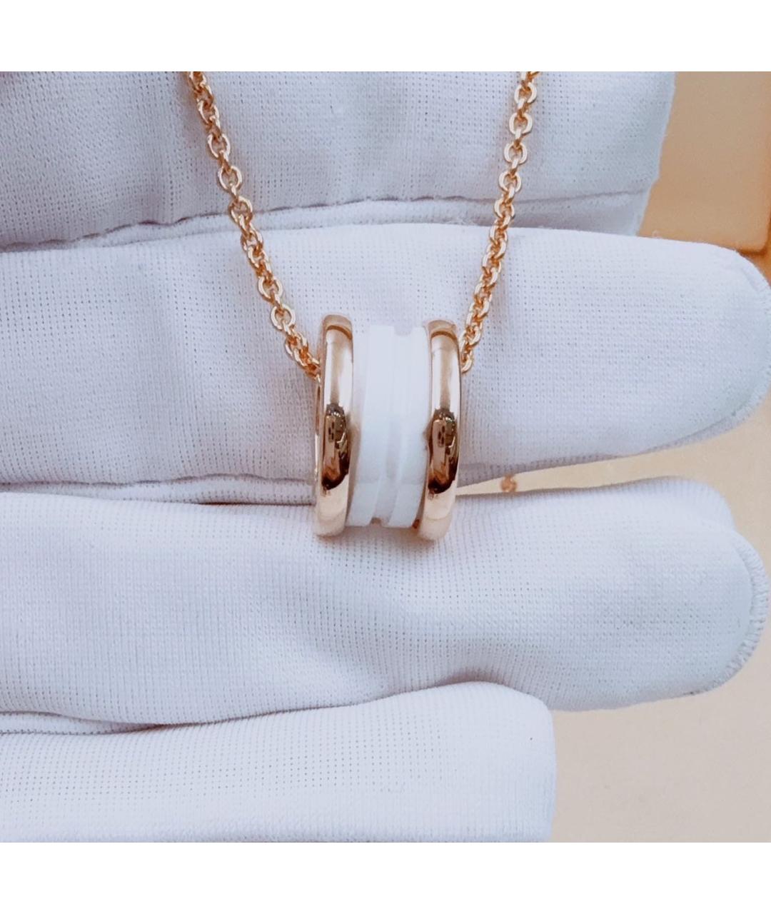BVLGARI Белое колье из розового золота, фото 4
