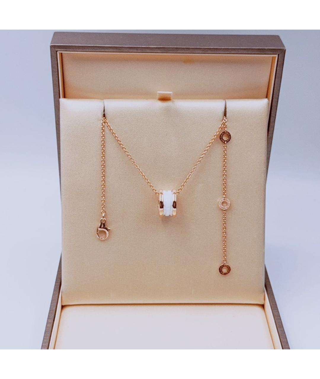 BVLGARI Белое колье из розового золота, фото 2