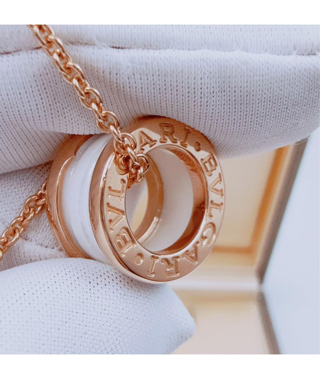 BVLGARI Белое колье из розового золота, фото 6
