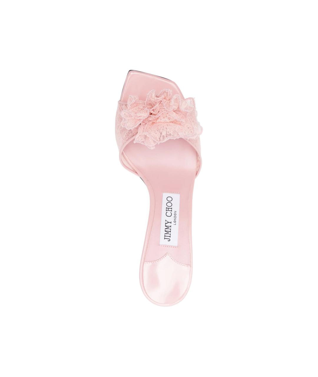 JIMMY CHOO Розовые текстильные мюли, фото 2