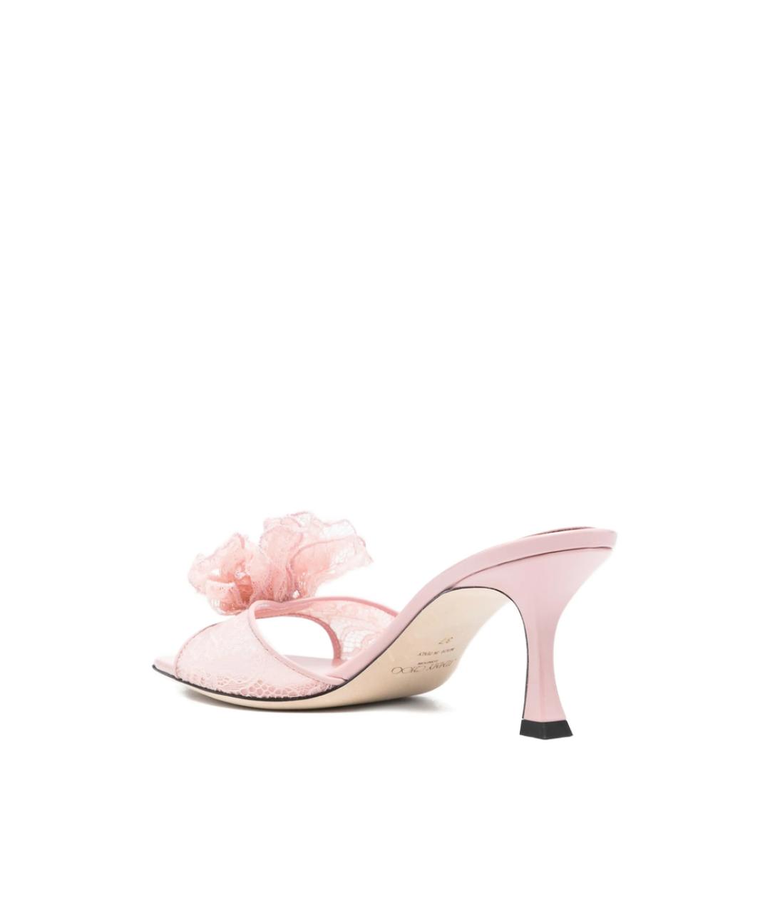 JIMMY CHOO Розовые текстильные мюли, фото 3