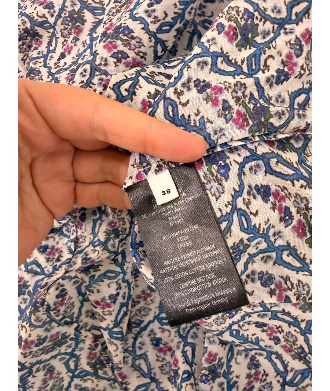 ISABEL MARANT ETOILE Мульти хлопковое повседневное платье, фото 5