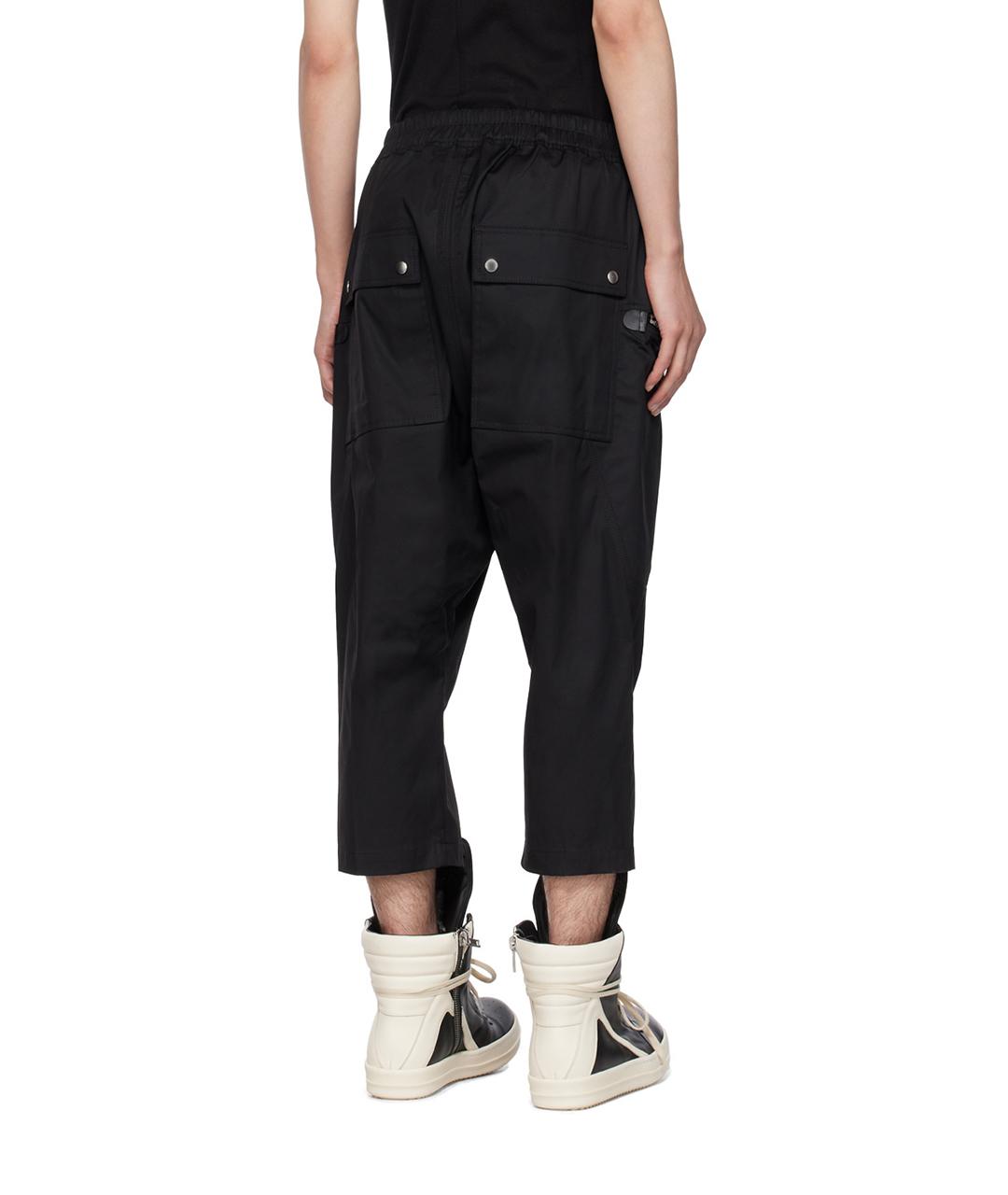 RICK OWENS Черные хлопковые повседневные брюки, фото 5