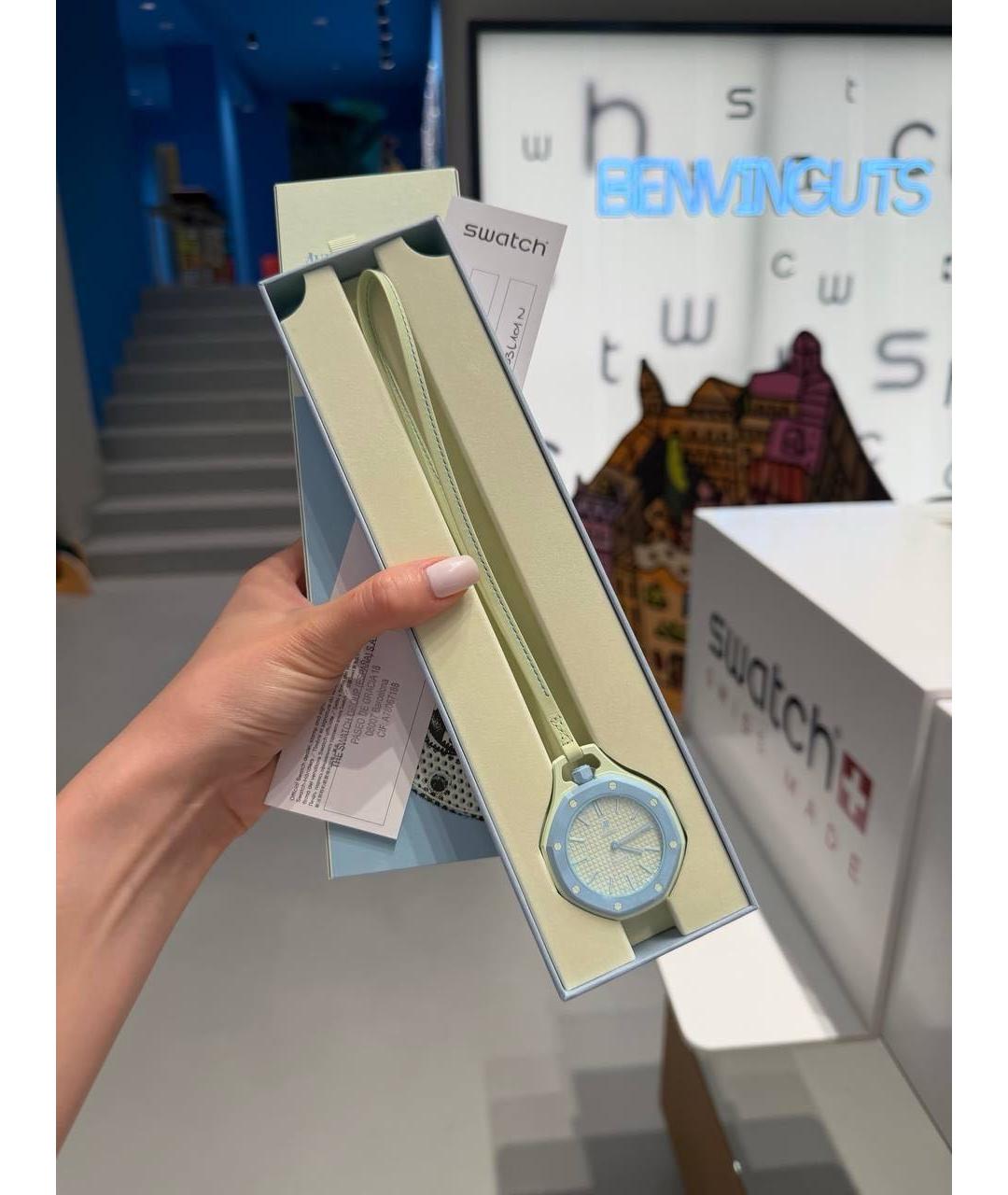 Swatch Салатовые часы, фото 2
