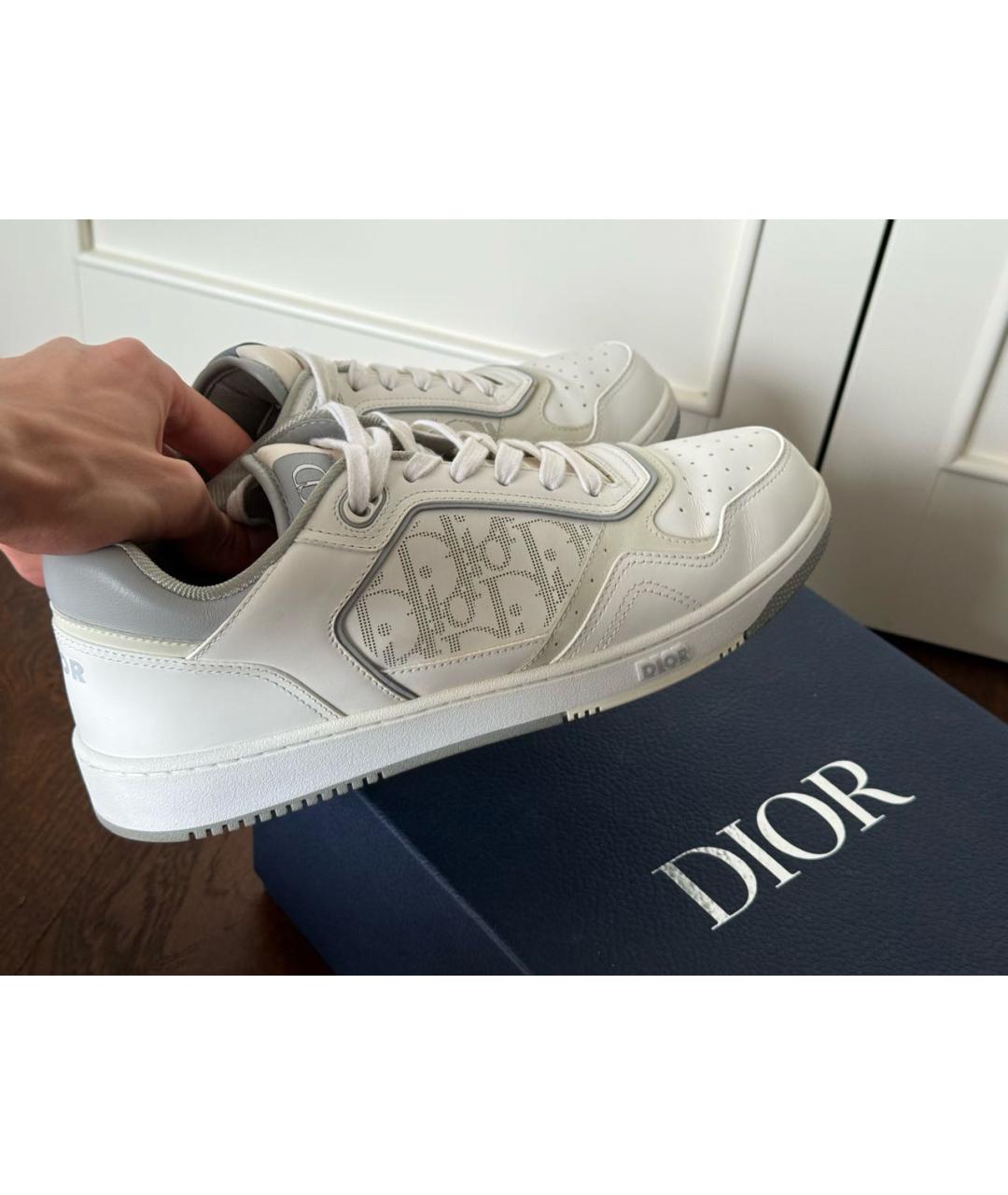 CHRISTIAN DIOR Белые кожаные низкие кроссовки / кеды, фото 3