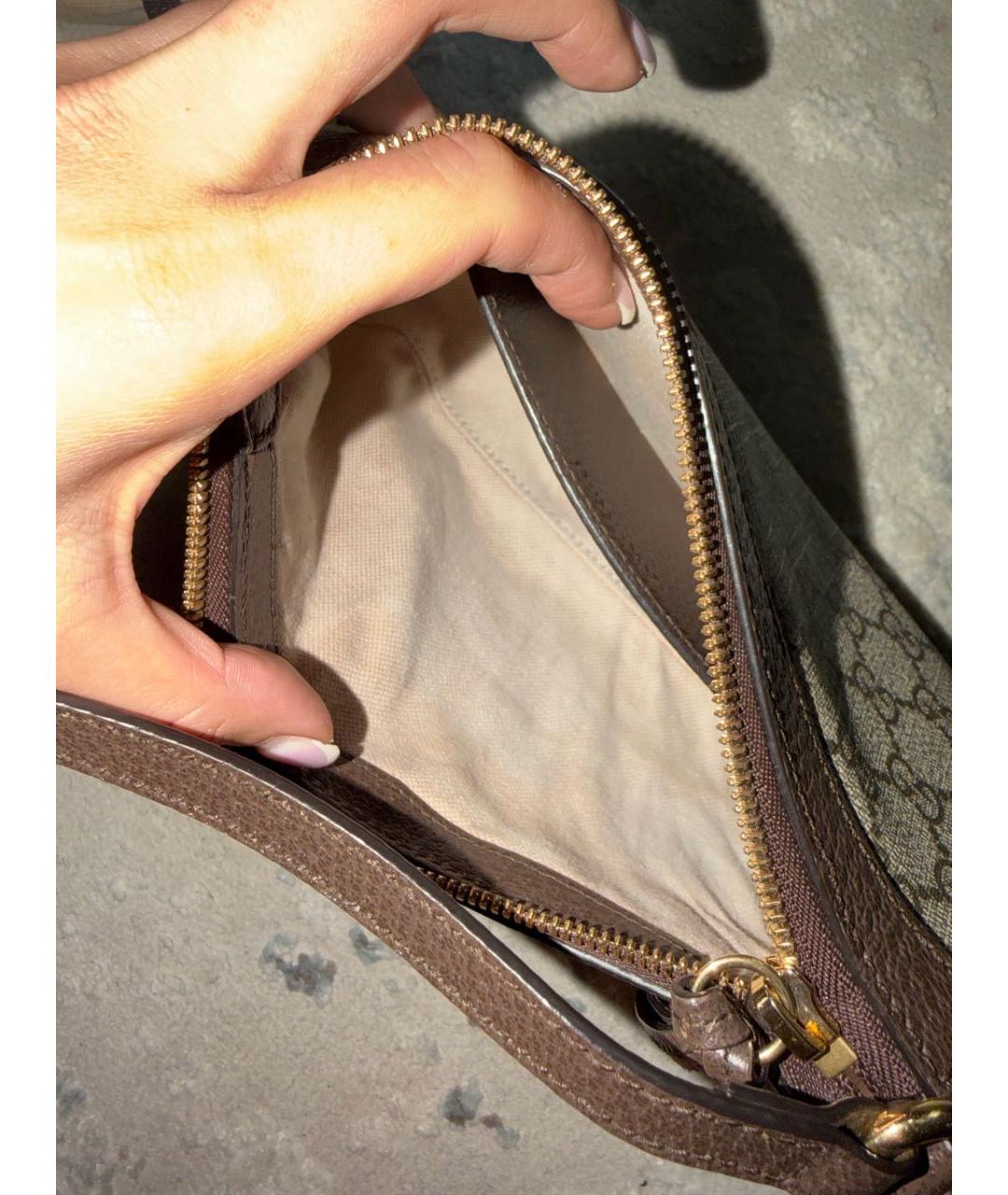 GUCCI Коричневая кожаная сумка с короткими ручками, фото 6