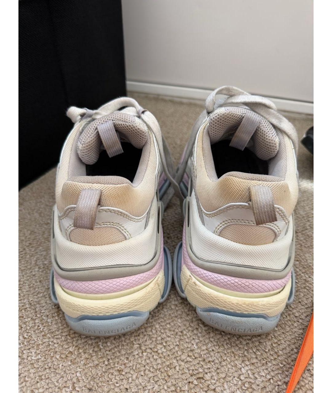 BALENCIAGA Белые кожаные кроссовки, фото 4