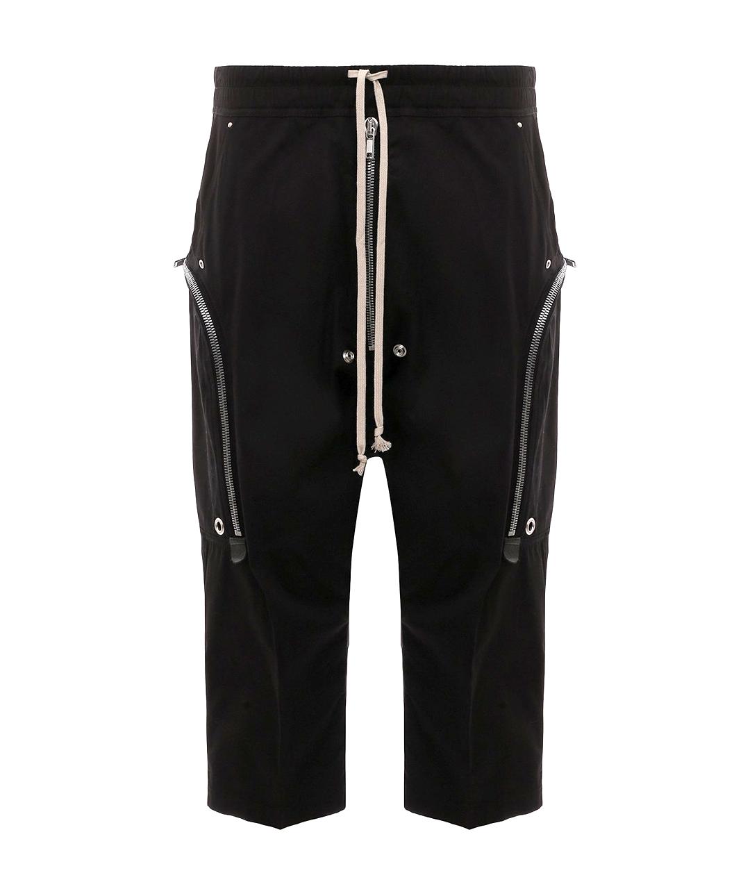 RICK OWENS Черные хлопковые прямые брюки, фото 1