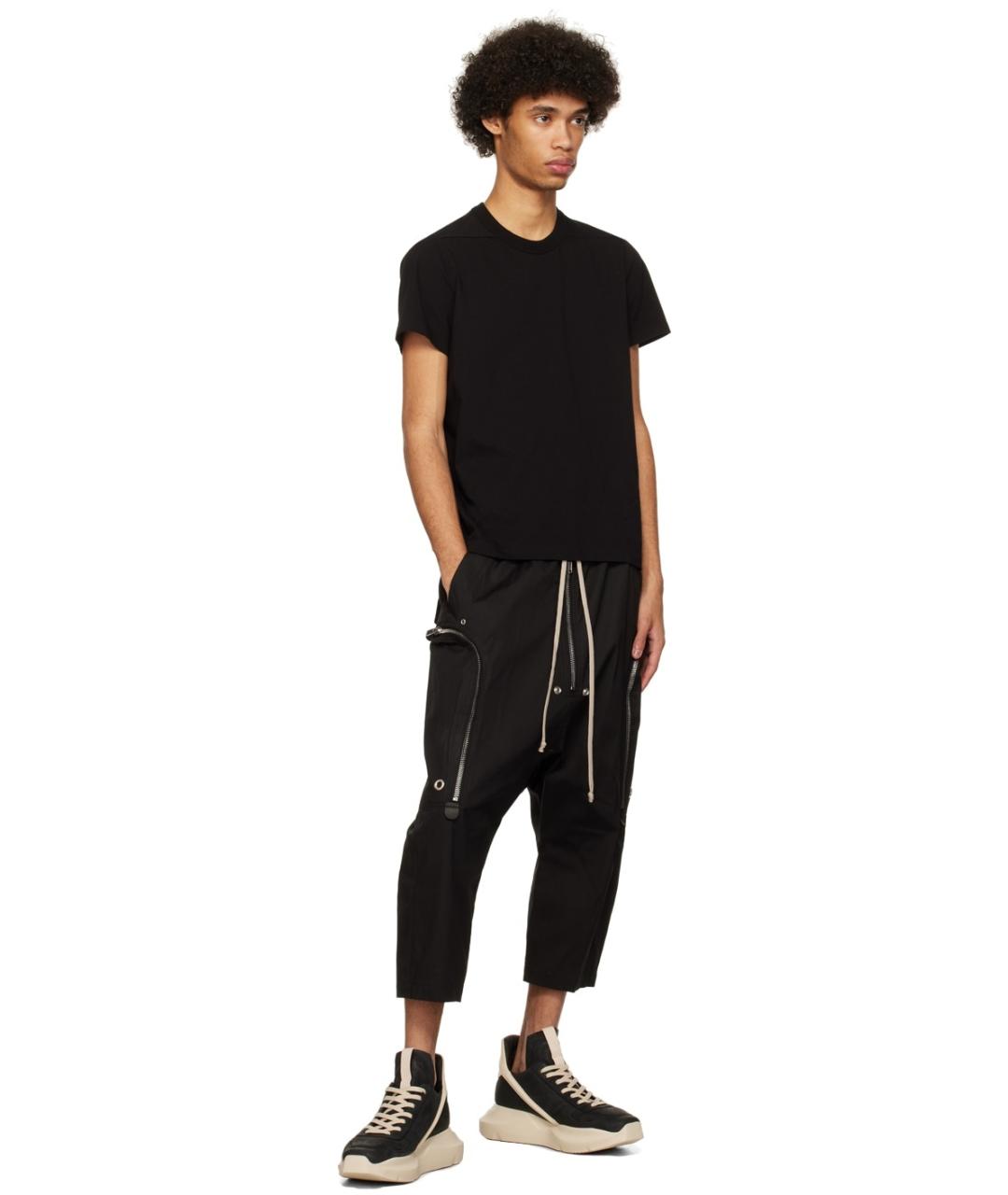 RICK OWENS Черные хлопковые прямые брюки, фото 7