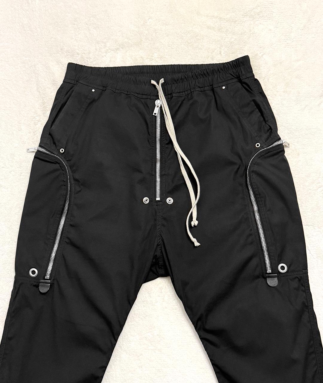 RICK OWENS Черные хлопковые прямые брюки, фото 2