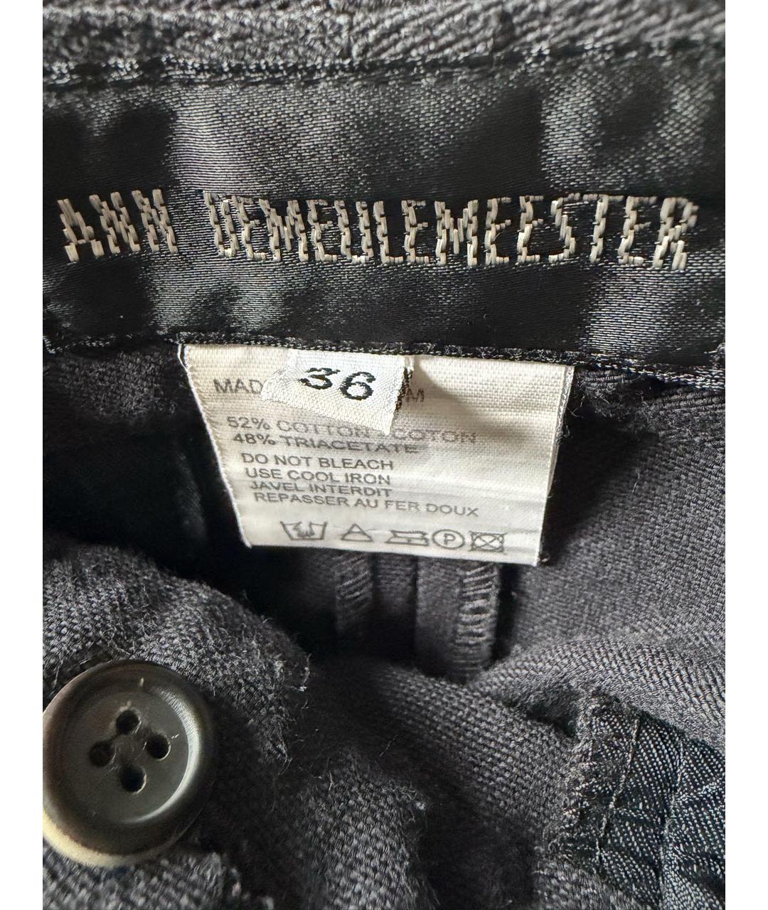 ANN DEMEULEMEESTER Черная хлопковая юбка макси, фото 7