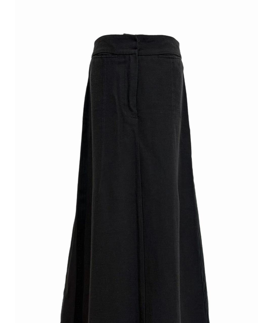ANN DEMEULEMEESTER Черная хлопковая юбка макси, фото 6