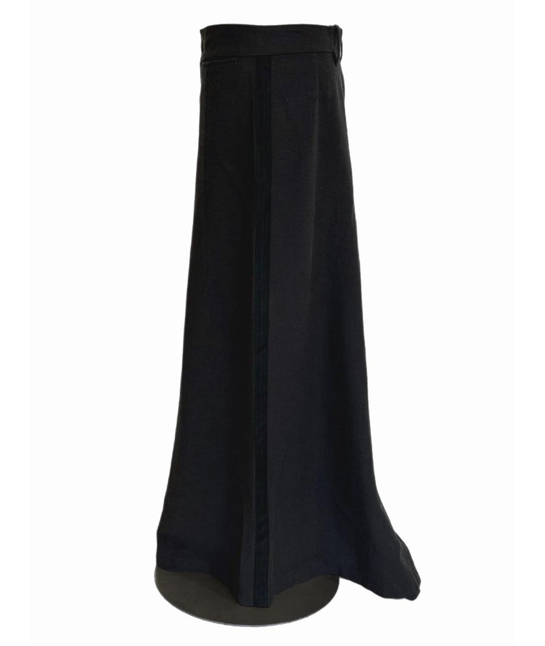 ANN DEMEULEMEESTER Черная хлопковая юбка макси, фото 4