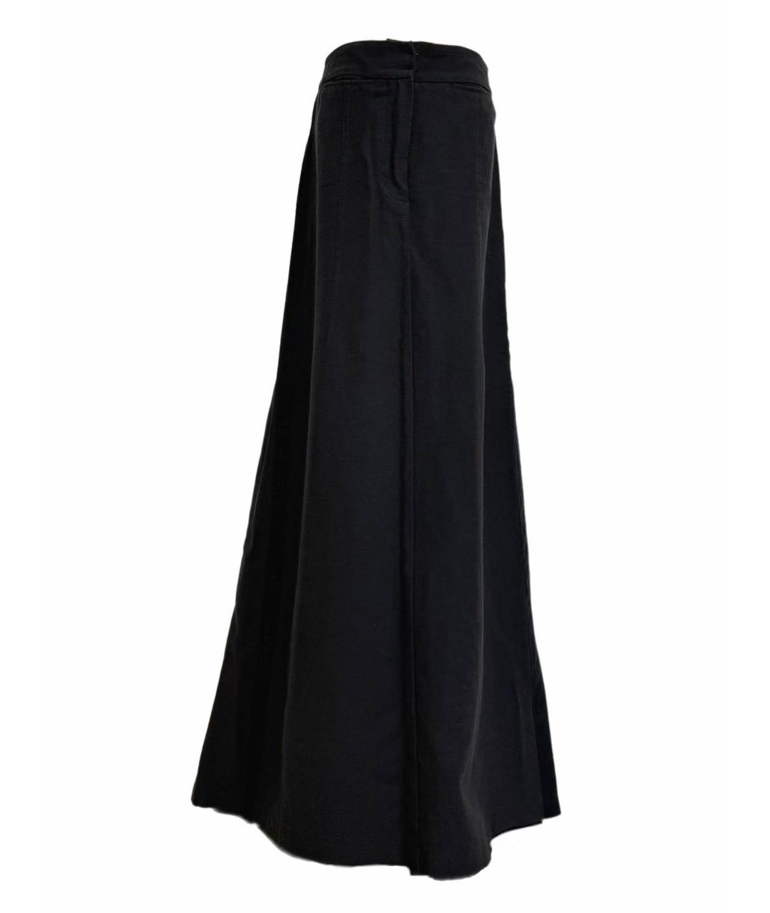 ANN DEMEULEMEESTER Черная хлопковая юбка макси, фото 1