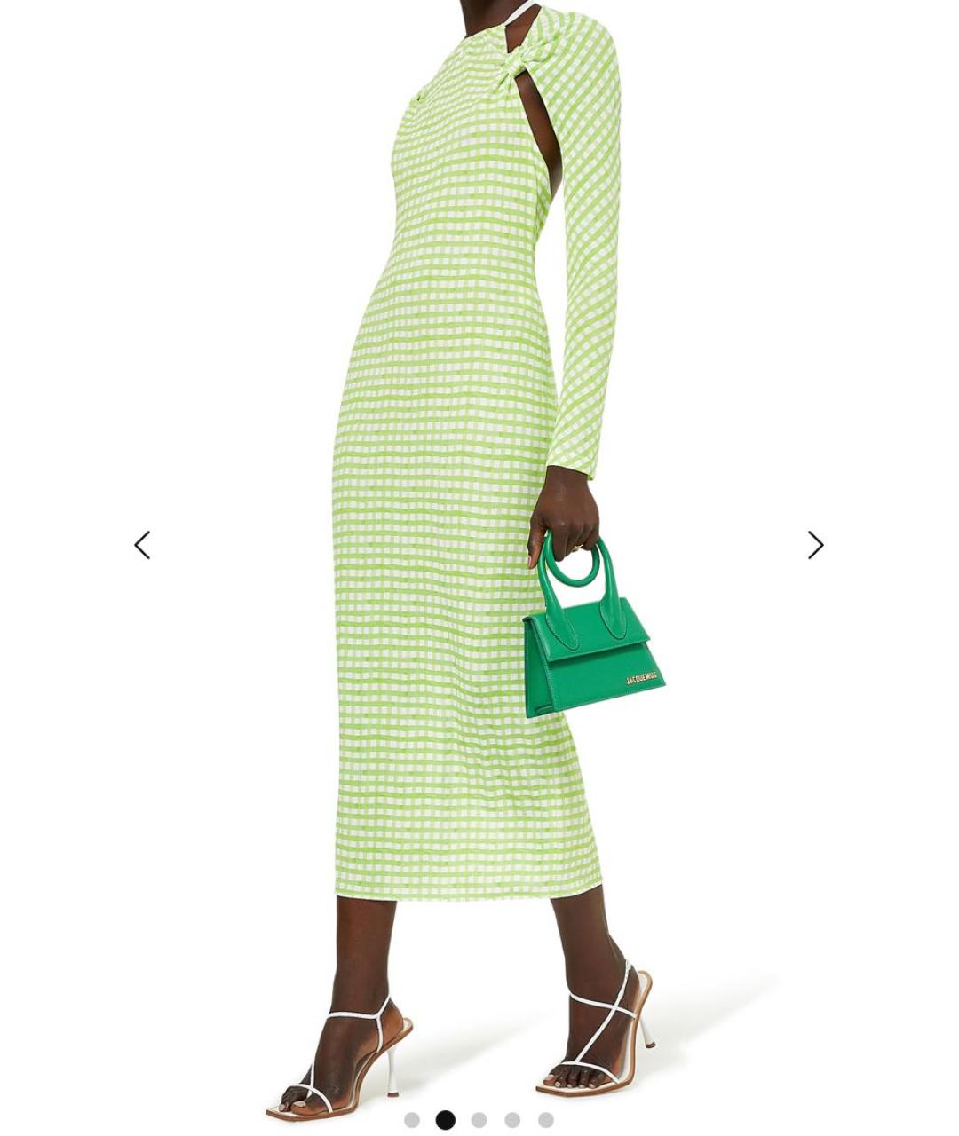 JACQUEMUS Зеленое вискозное коктейльное платье, фото 8