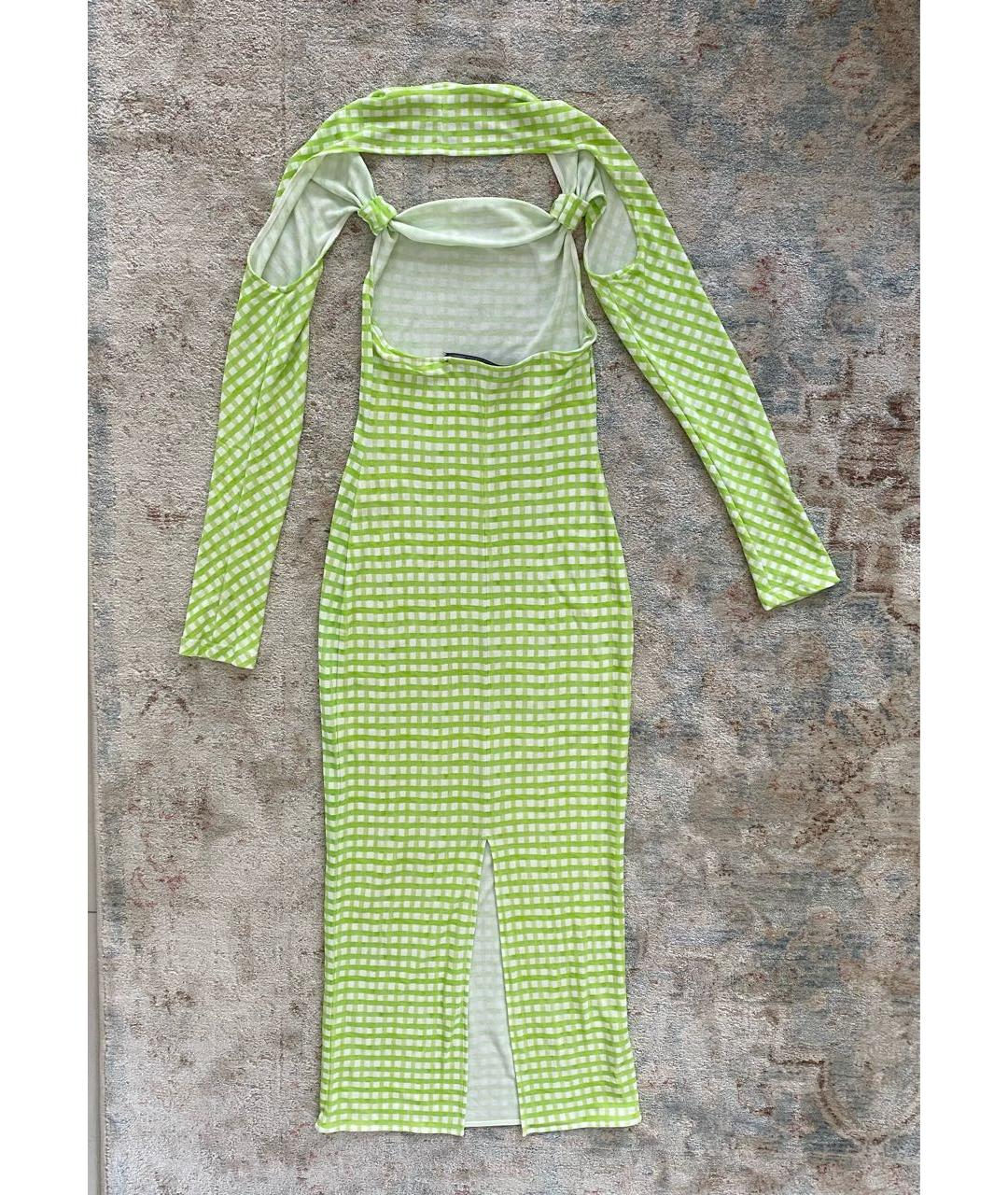 JACQUEMUS Зеленое вискозное коктейльное платье, фото 3