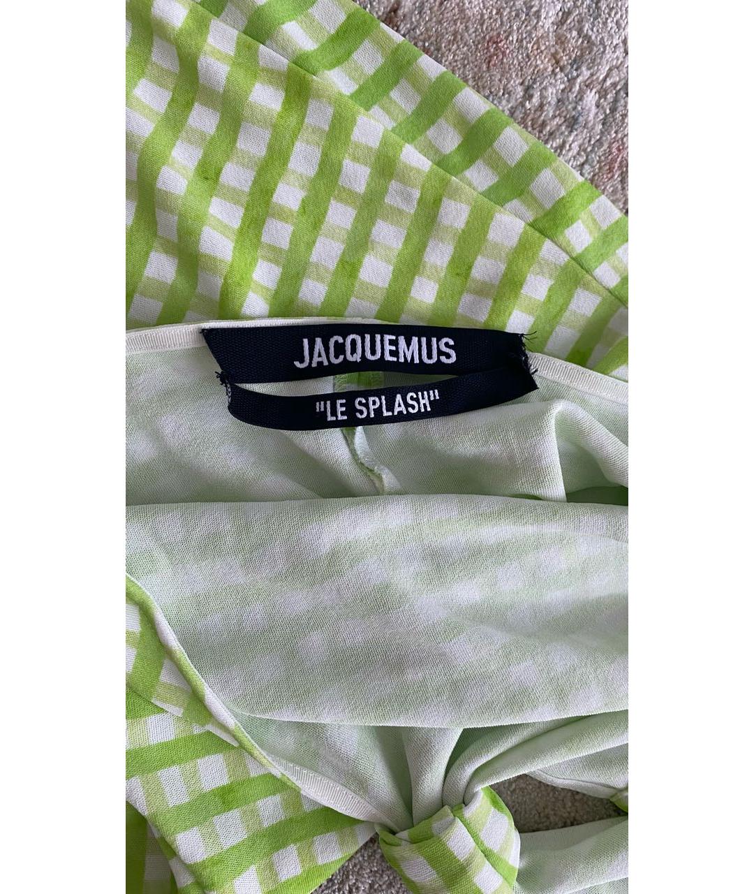 JACQUEMUS Зеленое вискозное коктейльное платье, фото 4