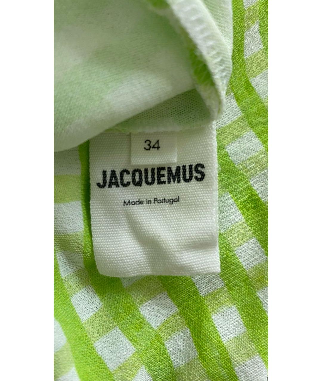 JACQUEMUS Зеленое вискозное коктейльное платье, фото 5