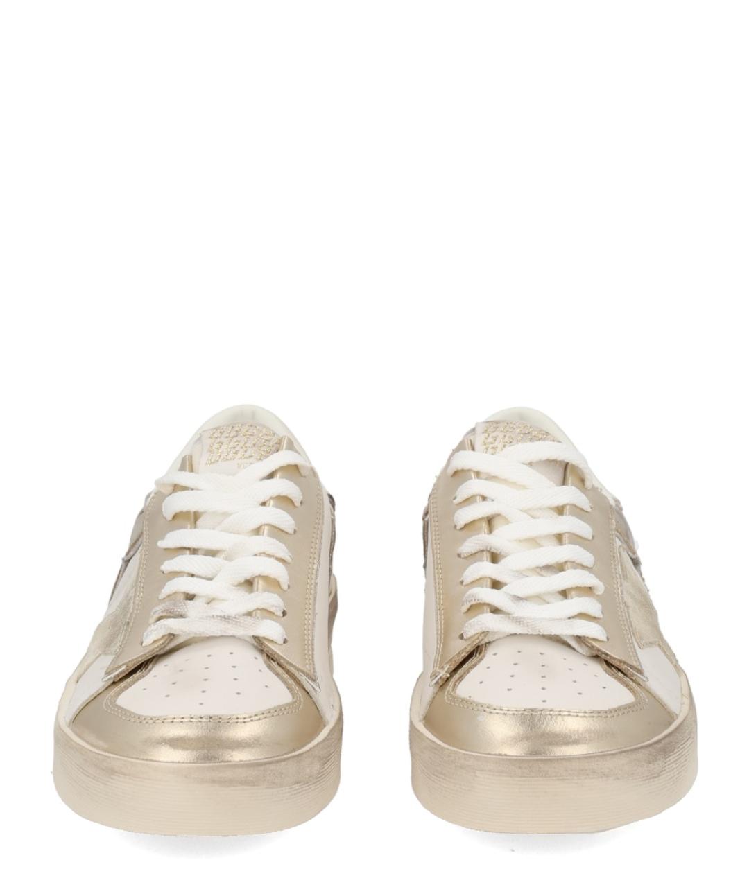GOLDEN GOOSE DELUXE BRAND Серебряные кожаные кеды, фото 3