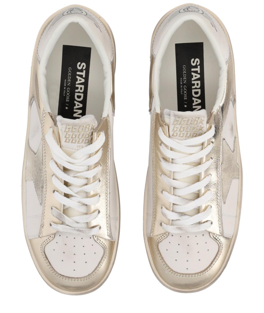 GOLDEN GOOSE DELUXE BRAND Серебряные кожаные кеды, фото 5