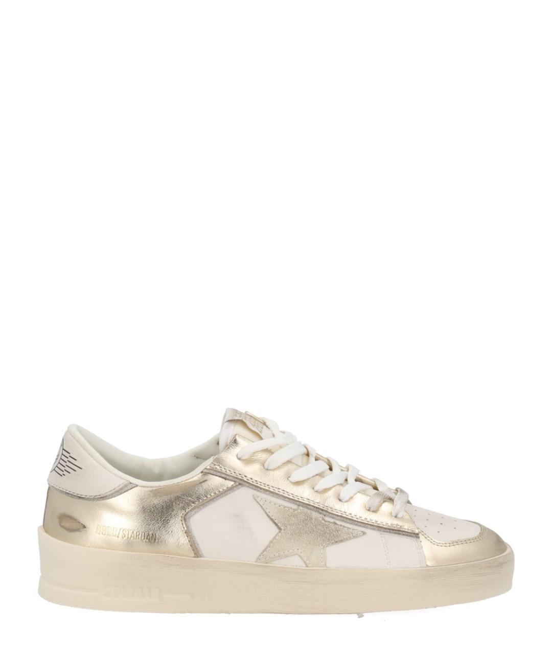 GOLDEN GOOSE DELUXE BRAND Серебряные кожаные кеды, фото 1