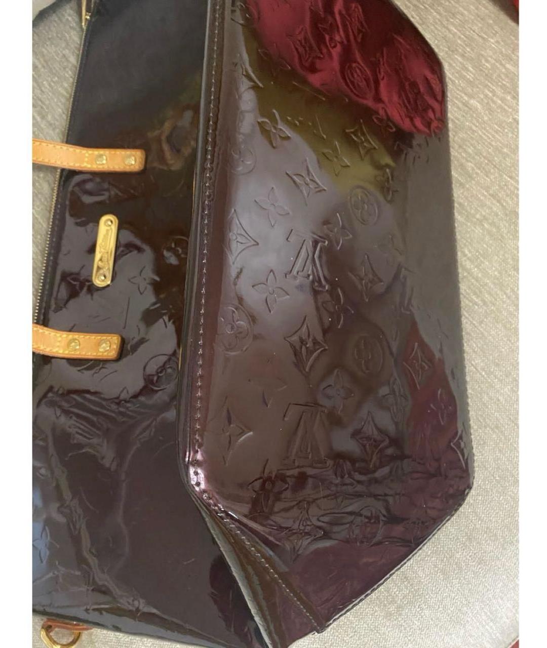 LOUIS VUITTON Бордовая сумка тоут из лакированной кожи, фото 7