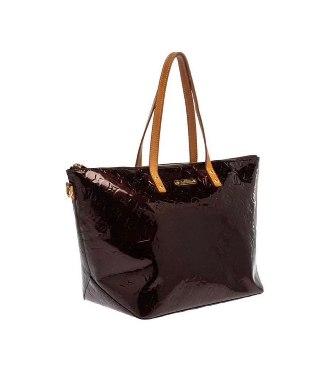 LOUIS VUITTON Бордовая сумка тоут из лакированной кожи, фото 2