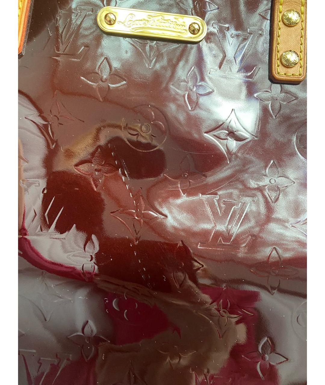 LOUIS VUITTON Бордовая сумка тоут из лакированной кожи, фото 8