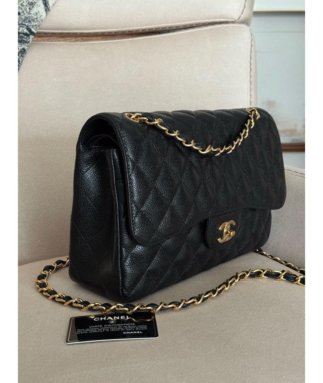 CHANEL Черная кожаная сумка через плечо, фото 4