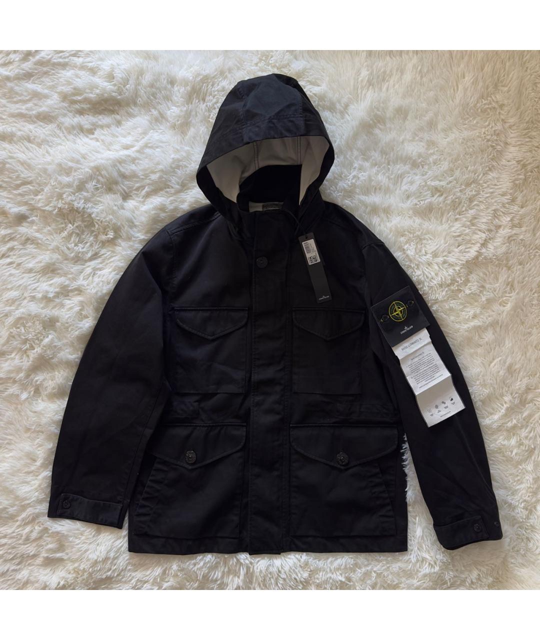 STONE ISLAND Черная хлопковая куртка, фото 9
